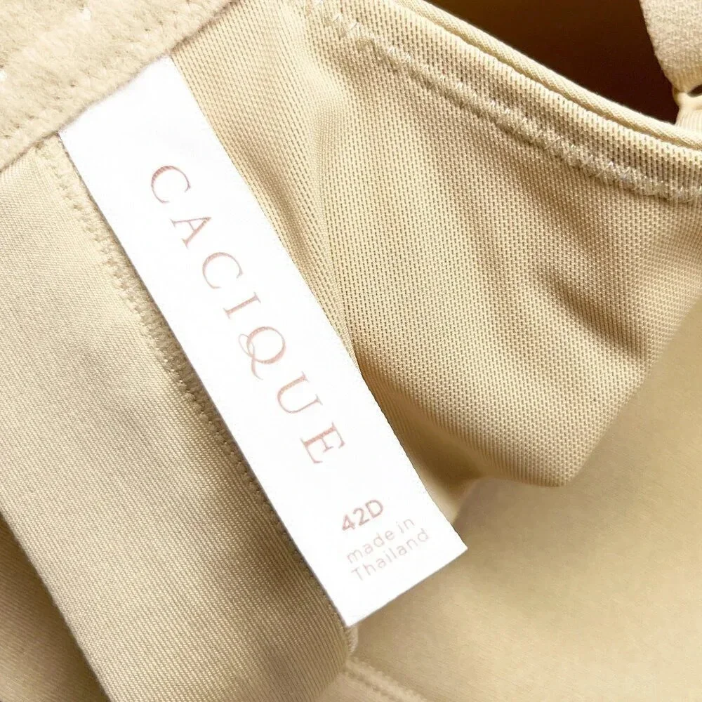 Cacique - Lane Bryant Tan Beige Lightly Lined No Wire Bra Women's Plus Size 42D - Picture 5 of 6